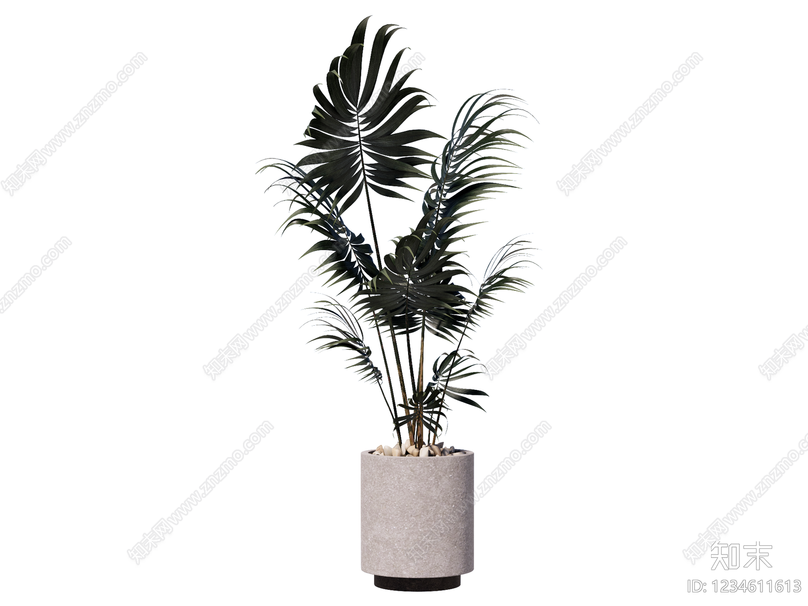现代简约盆栽SU模型下载【ID:1234611613】