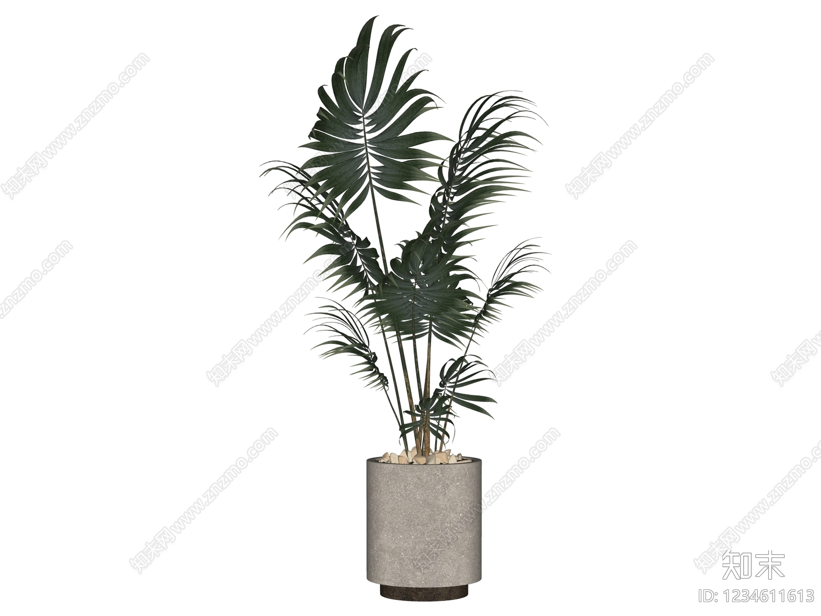 现代简约盆栽SU模型下载【ID:1234611613】