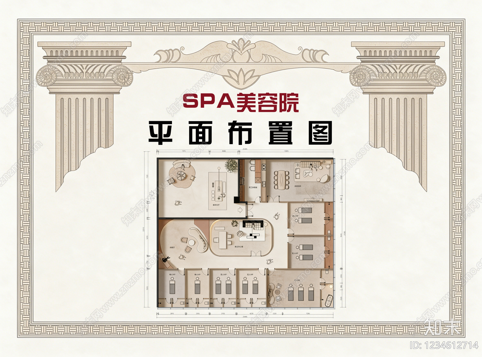 美容院cad施工图下载【ID:1234612714】