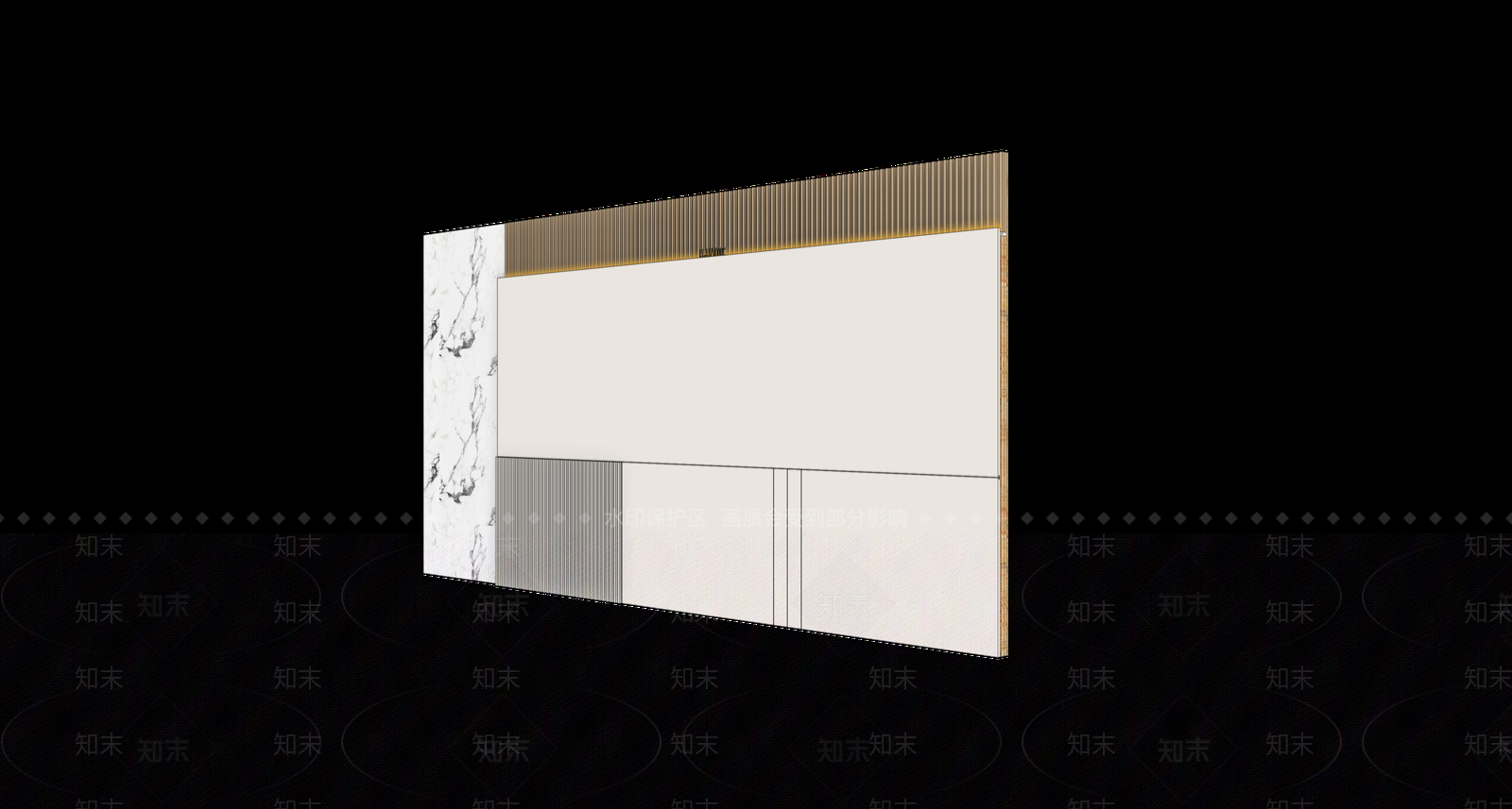 轻奢背景墙SU模型下载【ID:1234617041】