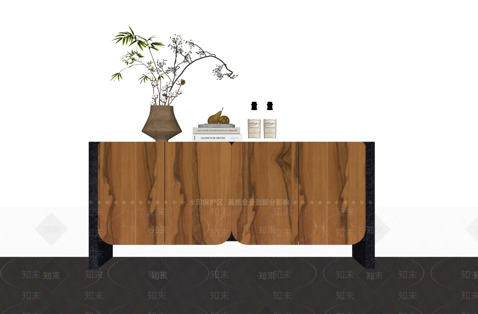 现代简约餐边柜SU模型下载【ID:1234613627】