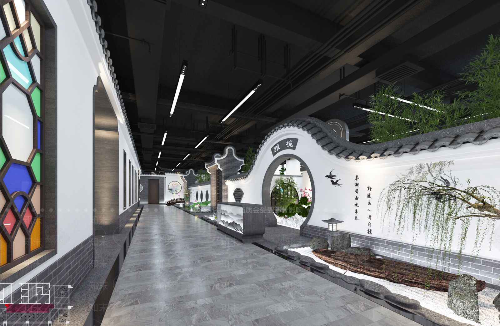 新中式办公区3D模型下载【ID:1234614459】