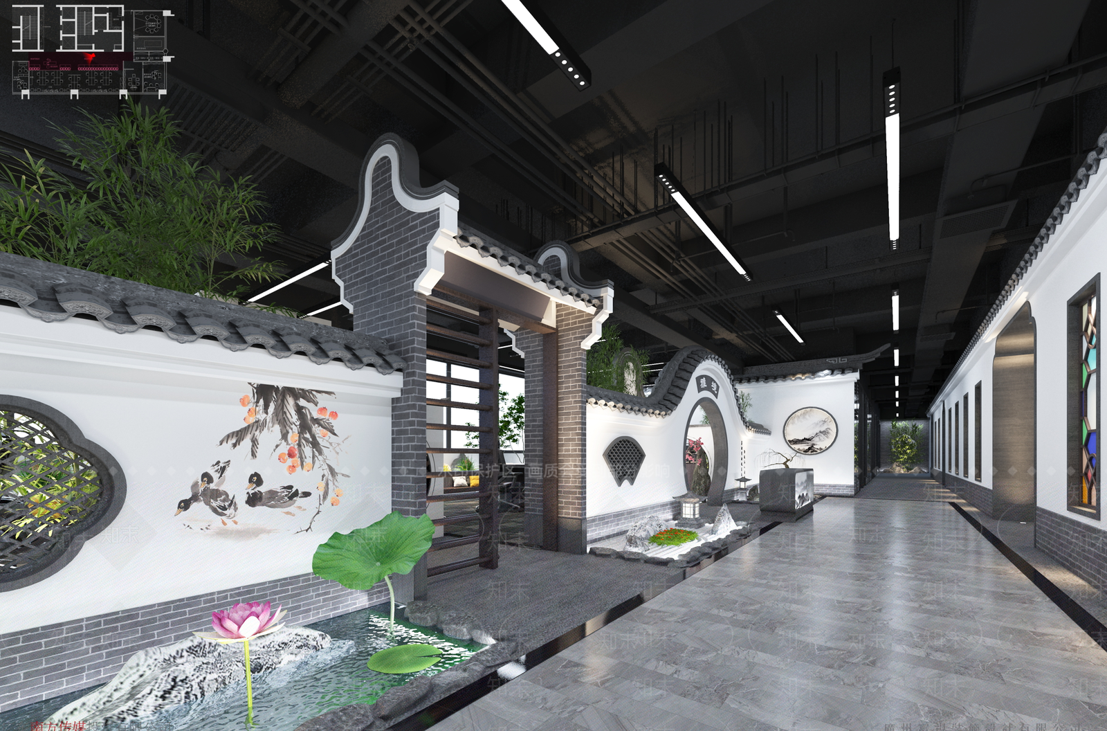 新中式办公区3D模型下载【ID:1234614459】