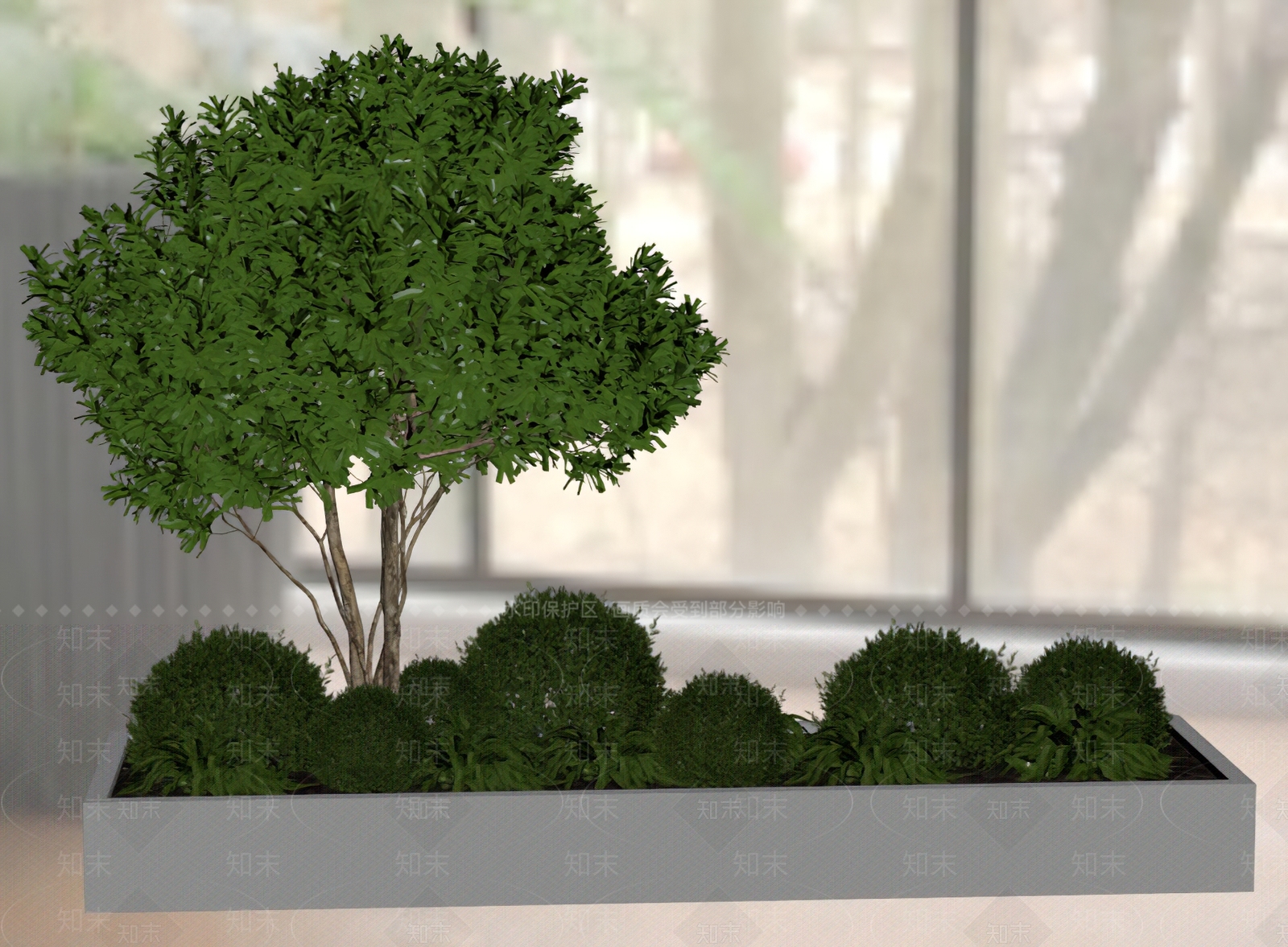 现代简约植物组合SU模型下载【ID:1234614823】