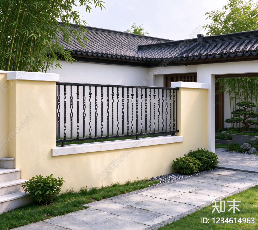 围墙cad施工图下载【ID:1234614963】