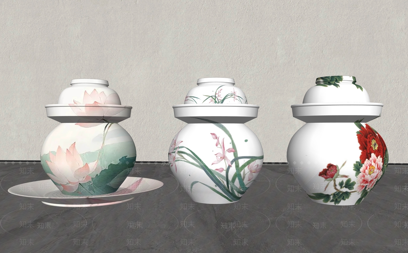 中式罐子SU模型下载【ID:1234615861】