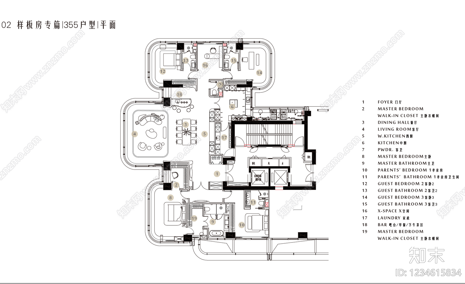 平面布置图cad施工图下载【ID:1234615834】