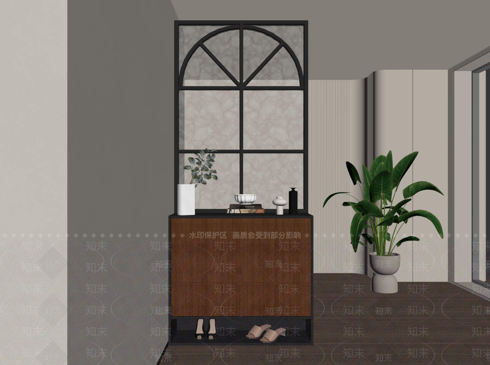 玄关柜SU模型下载【ID:1234616284】