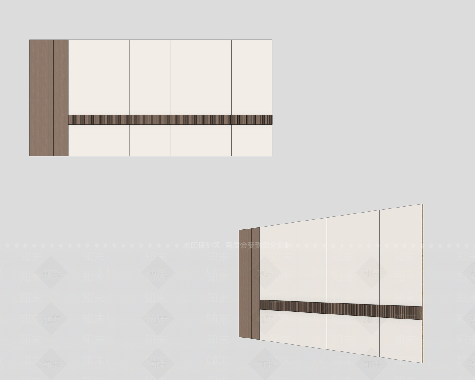 现代简约背景墙SU模型下载【ID:1234617468】