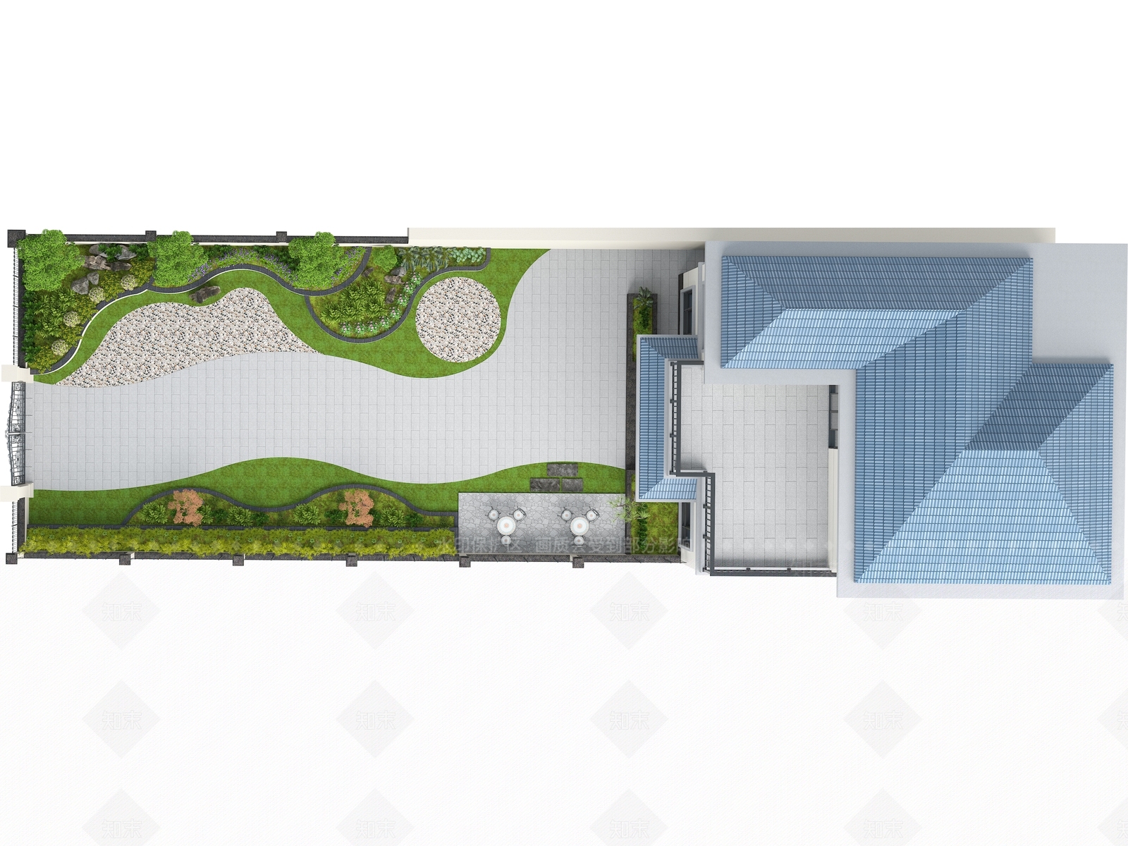 新中式景观庭院3D模型下载【ID:1234618279】