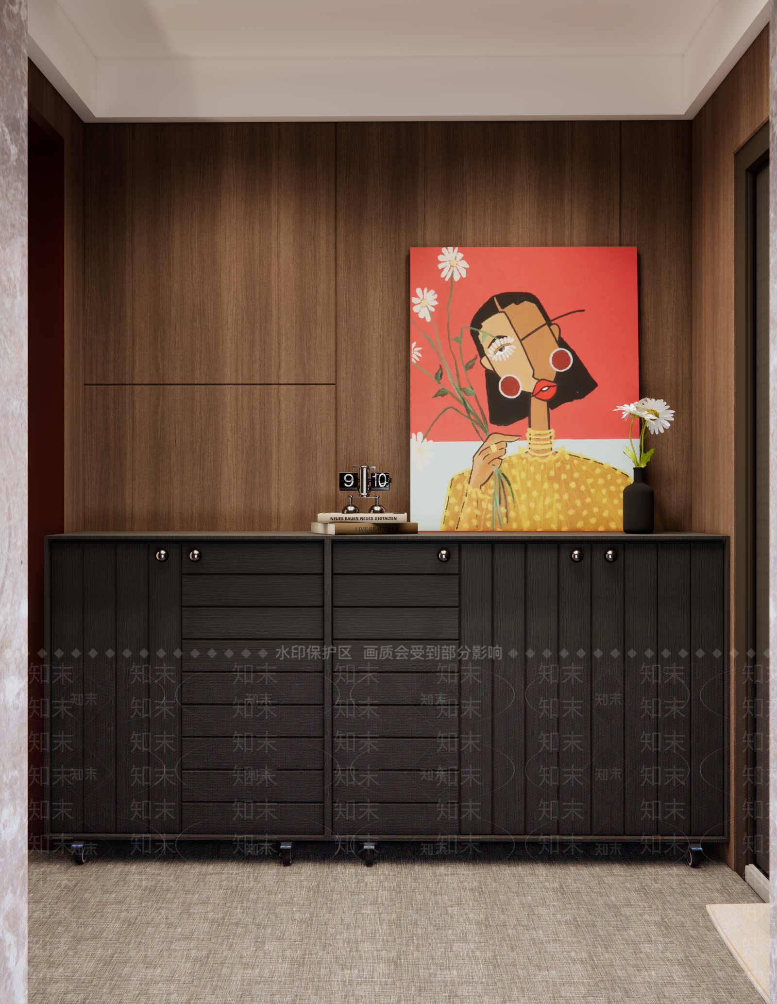 中古风玄关SU模型下载【ID:1234618622】