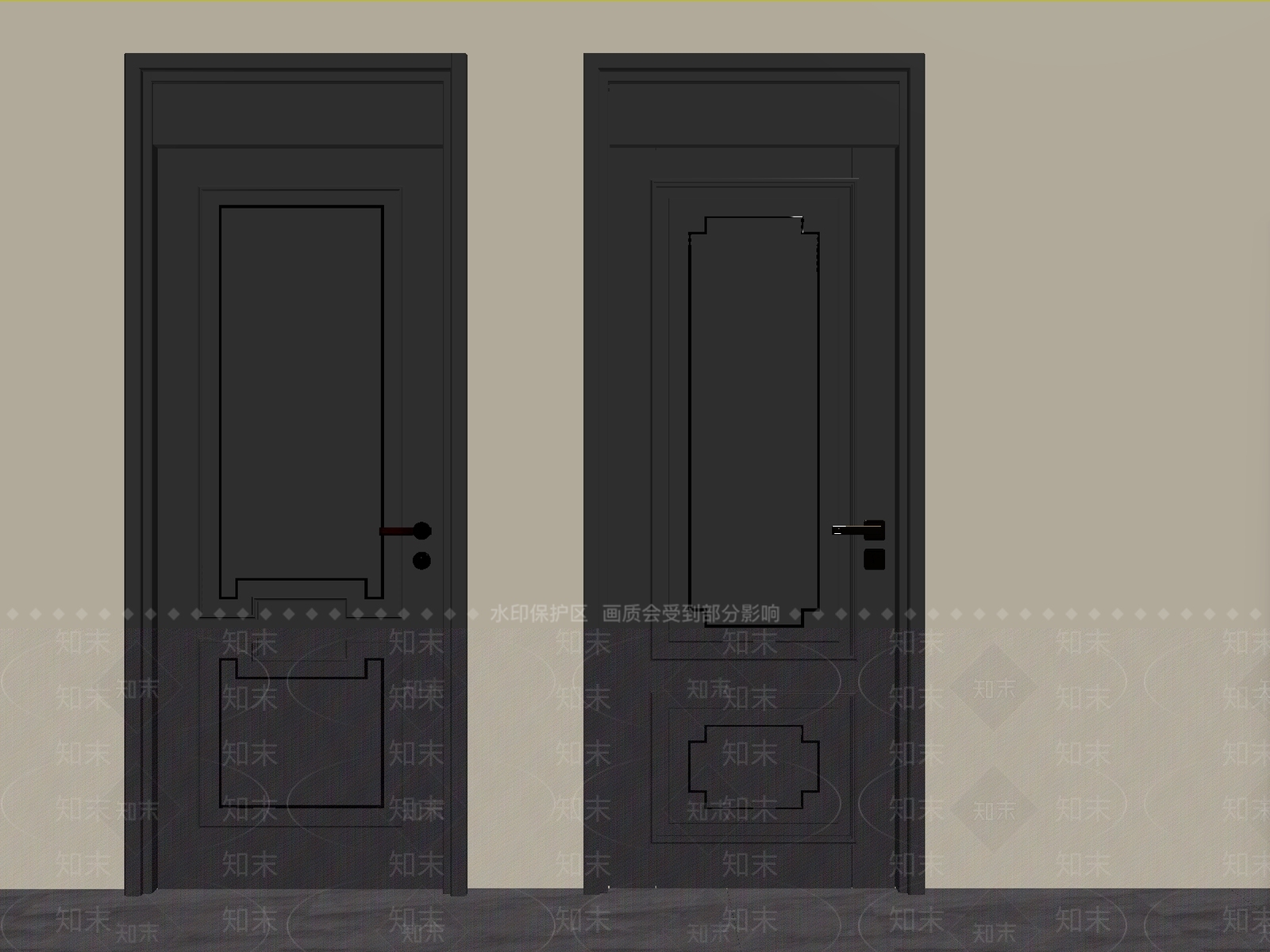 轻奢单开门3D模型下载【ID:1234620286】