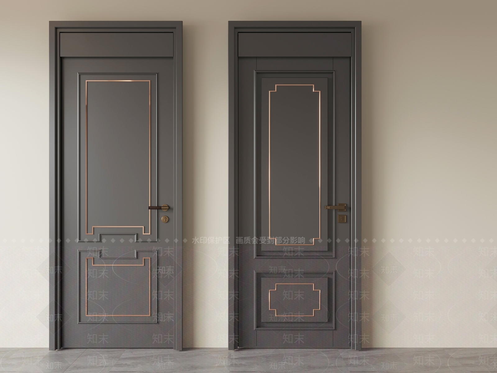 轻奢单开门3D模型下载【ID:1234620286】