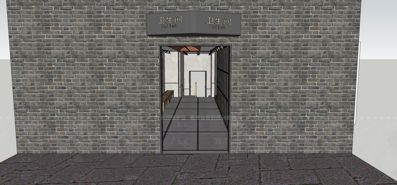 现代公共卫生间SU模型下载【ID:1234622308】