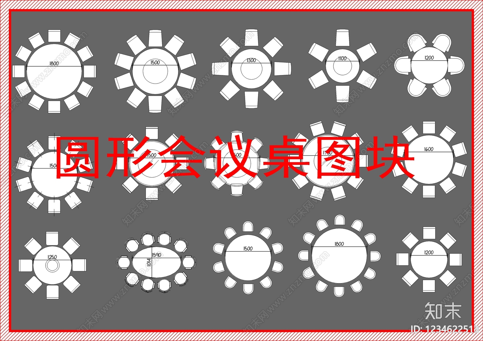 桌椅cad施工图下载【ID:1234622513】