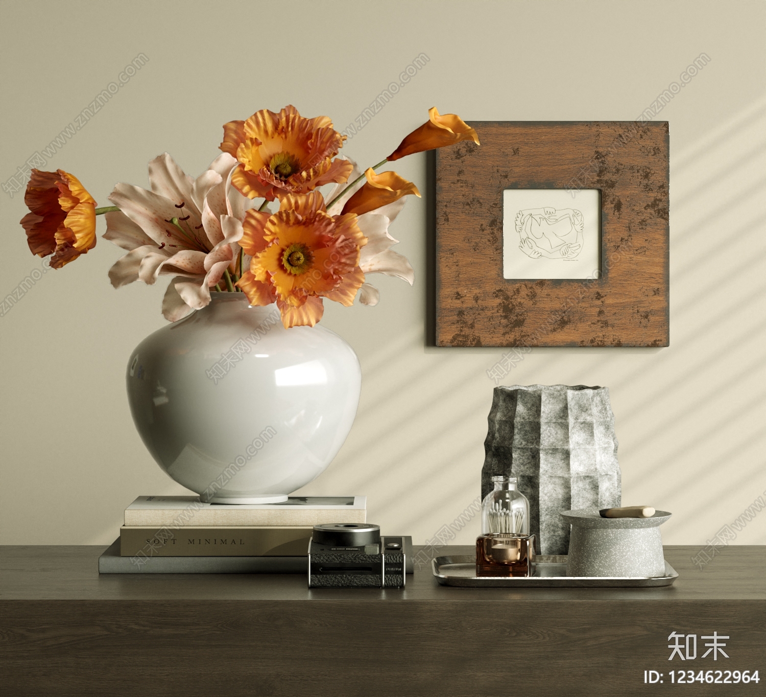 现代简约花艺SU模型下载【ID:1234622964】