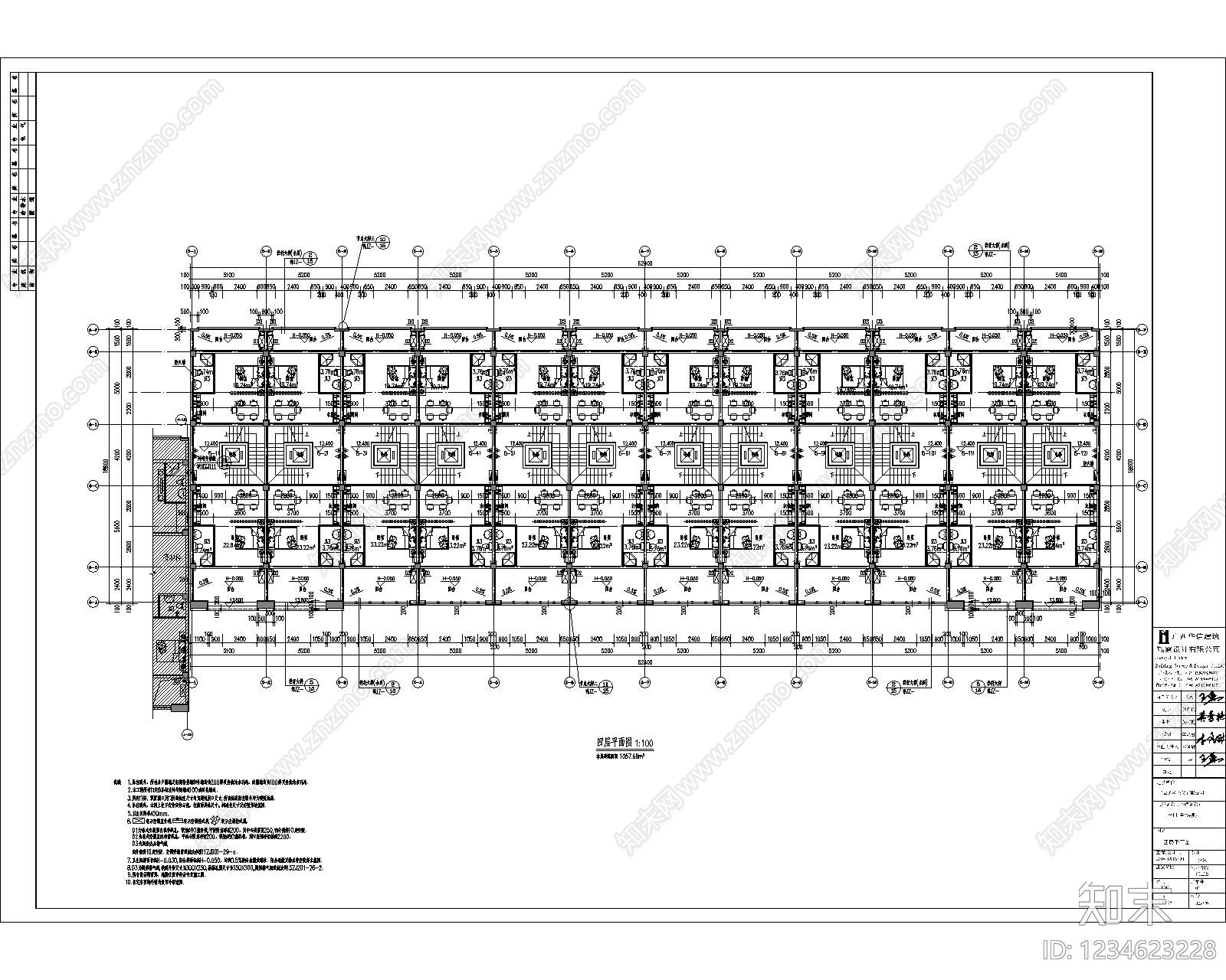 住宅楼建筑cad施工图下载【ID:1234623228】