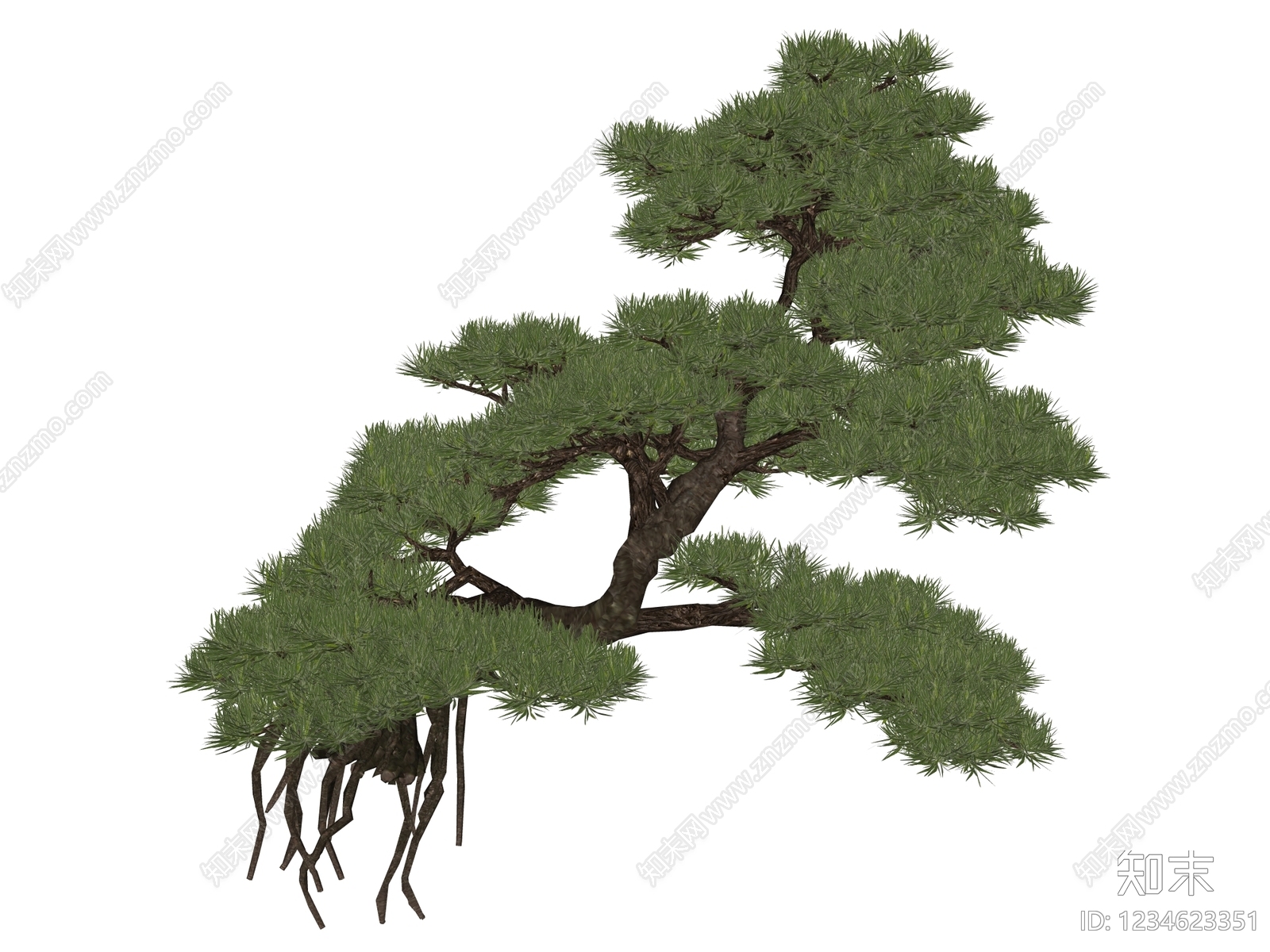 禅意盆栽SU模型下载【ID:1234623351】