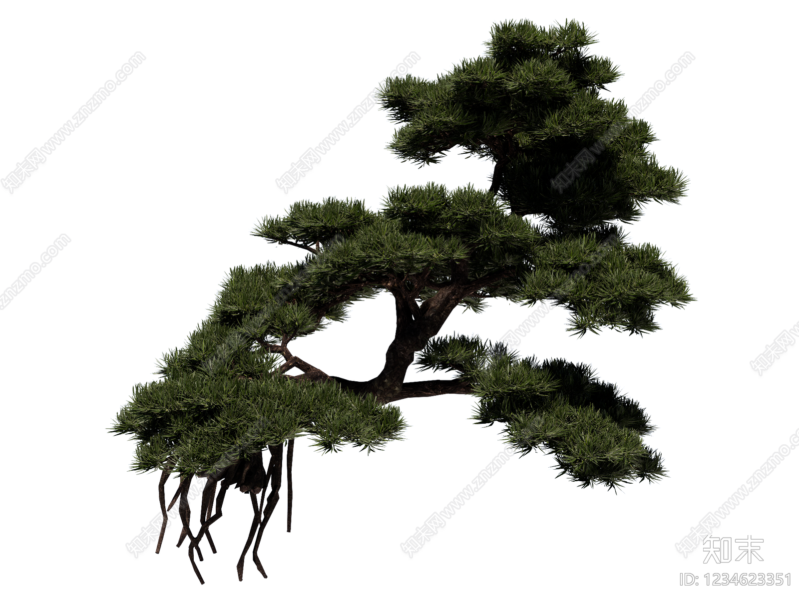禅意盆栽SU模型下载【ID:1234623351】