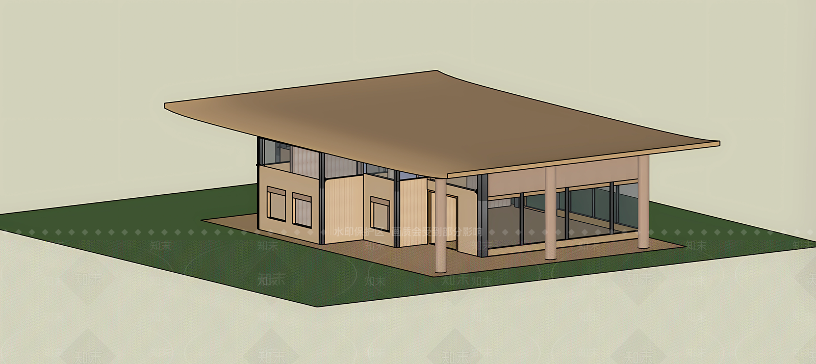 现代小公建SU模型下载【ID:1234625186】