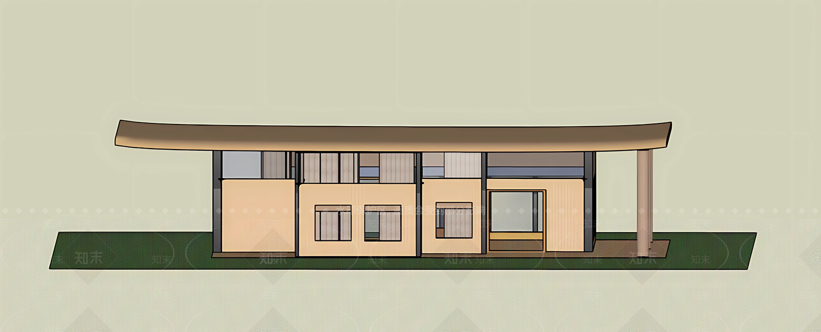 现代小公建SU模型下载【ID:1234625186】