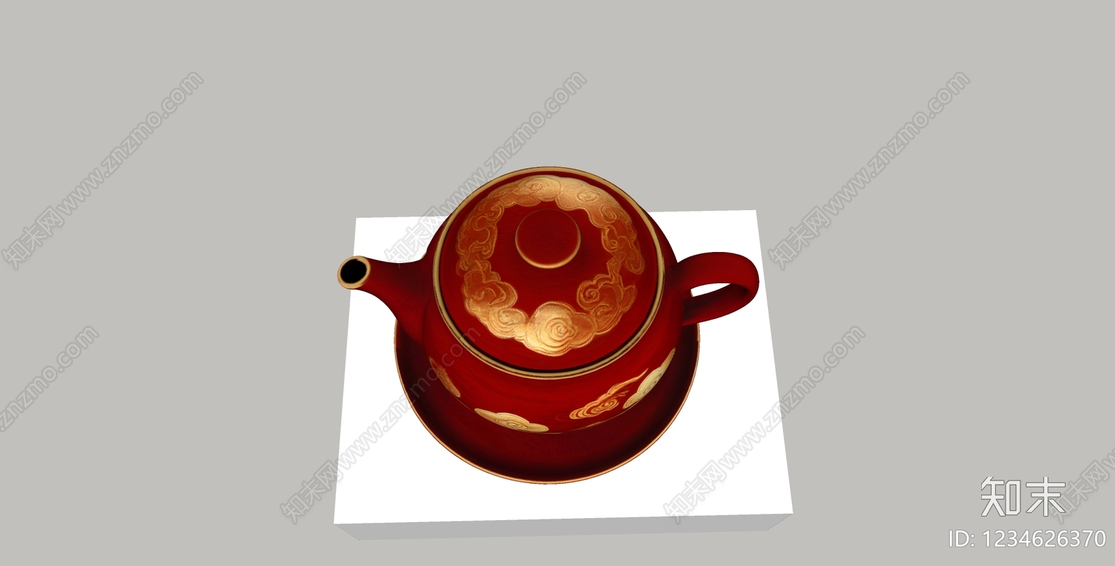中式茶具SU模型下载【ID:1234626370】