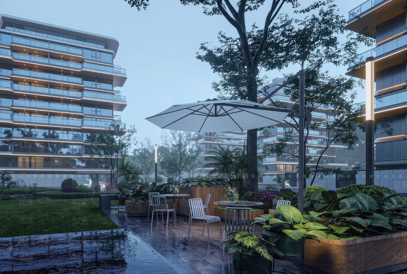 现代多层住宅SU模型下载【ID:1234626530】