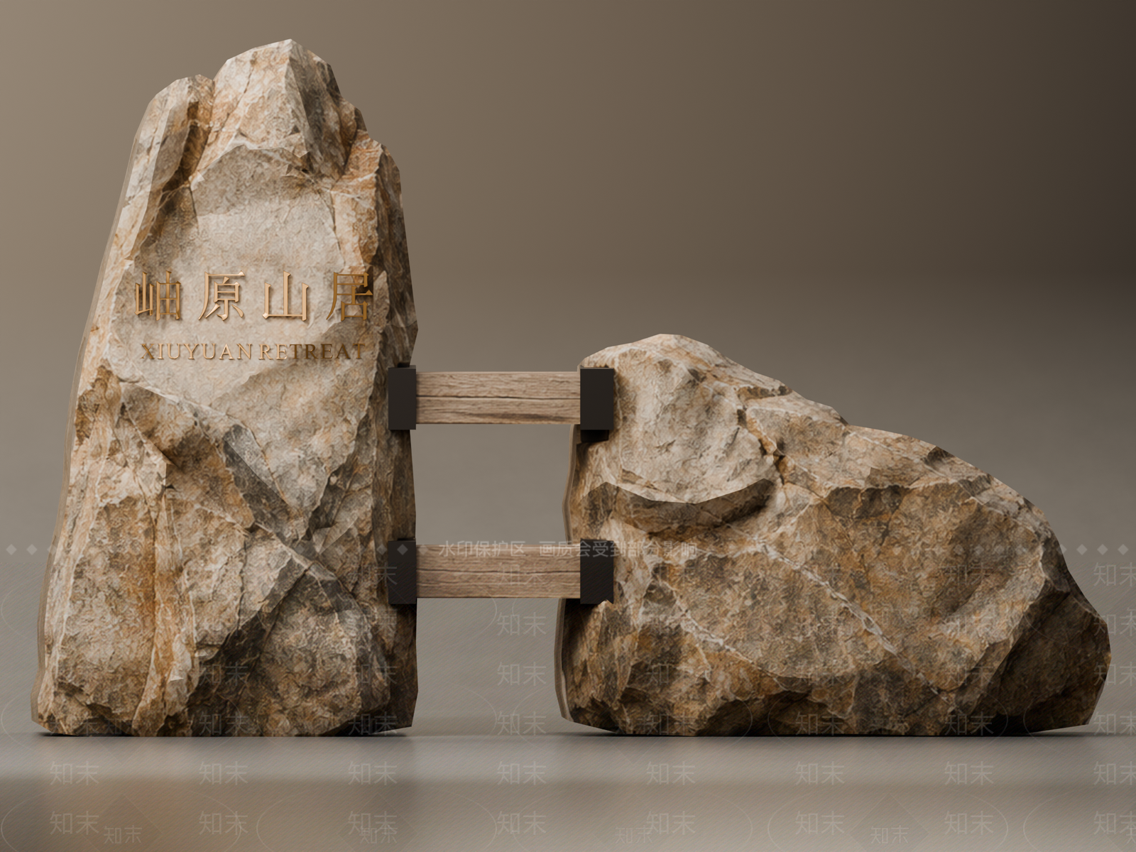 禅意雕塑摆件SU模型草图