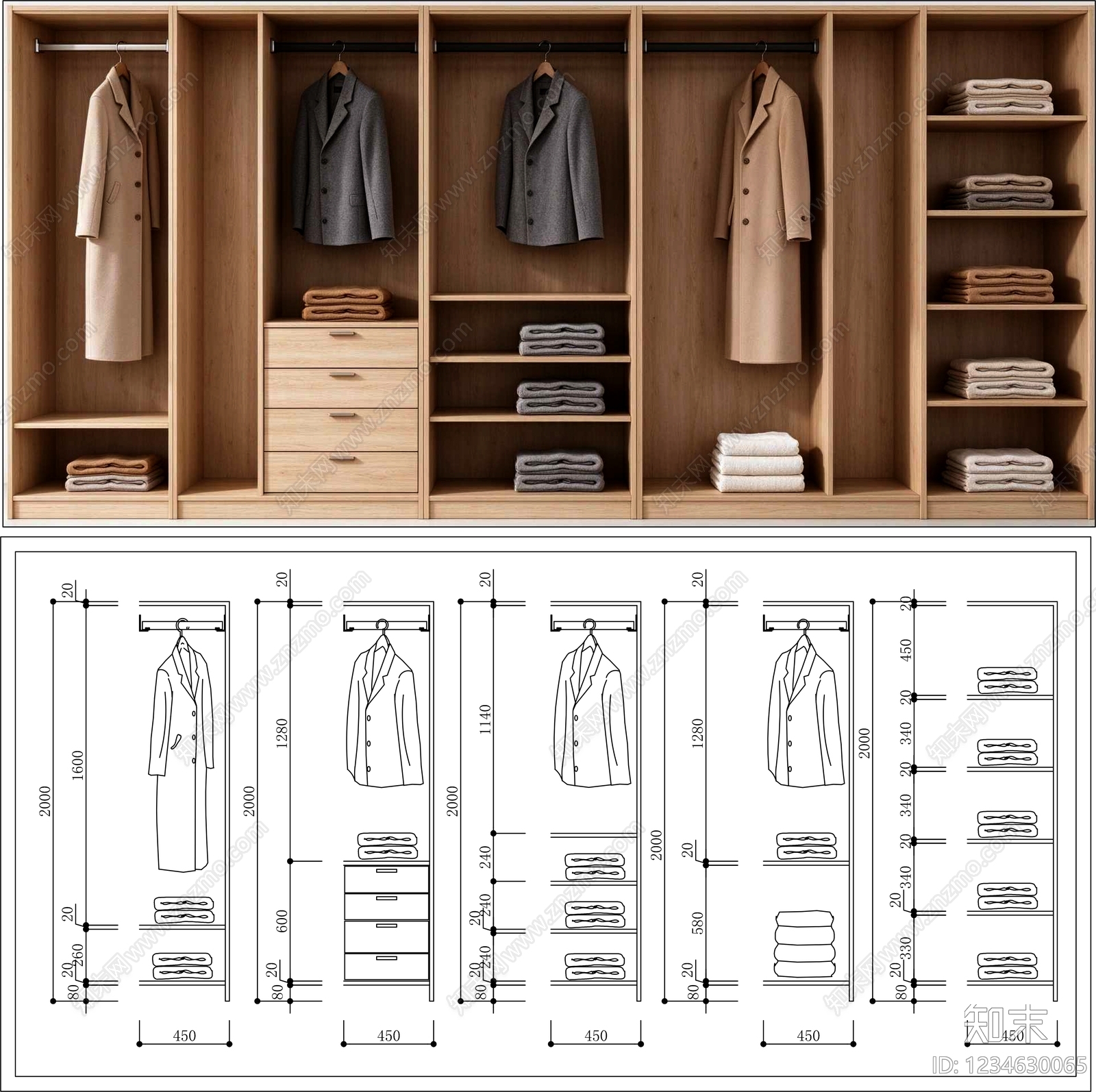 柜子cad施工图下载【ID:1234630065】