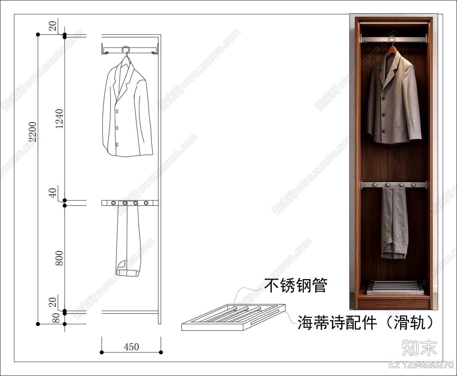 柜子cad施工图下载【ID:1234630270】