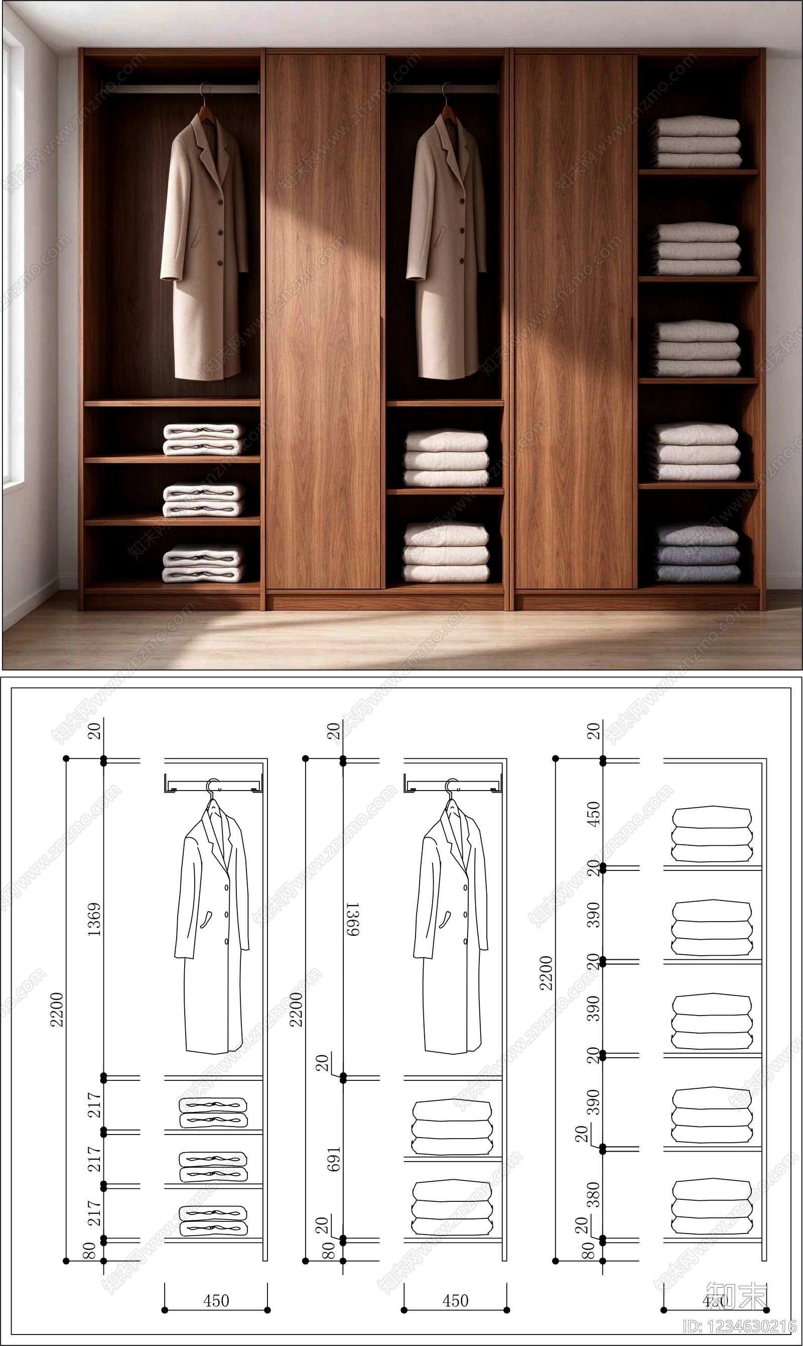 柜子cad施工图下载【ID:1234630216】