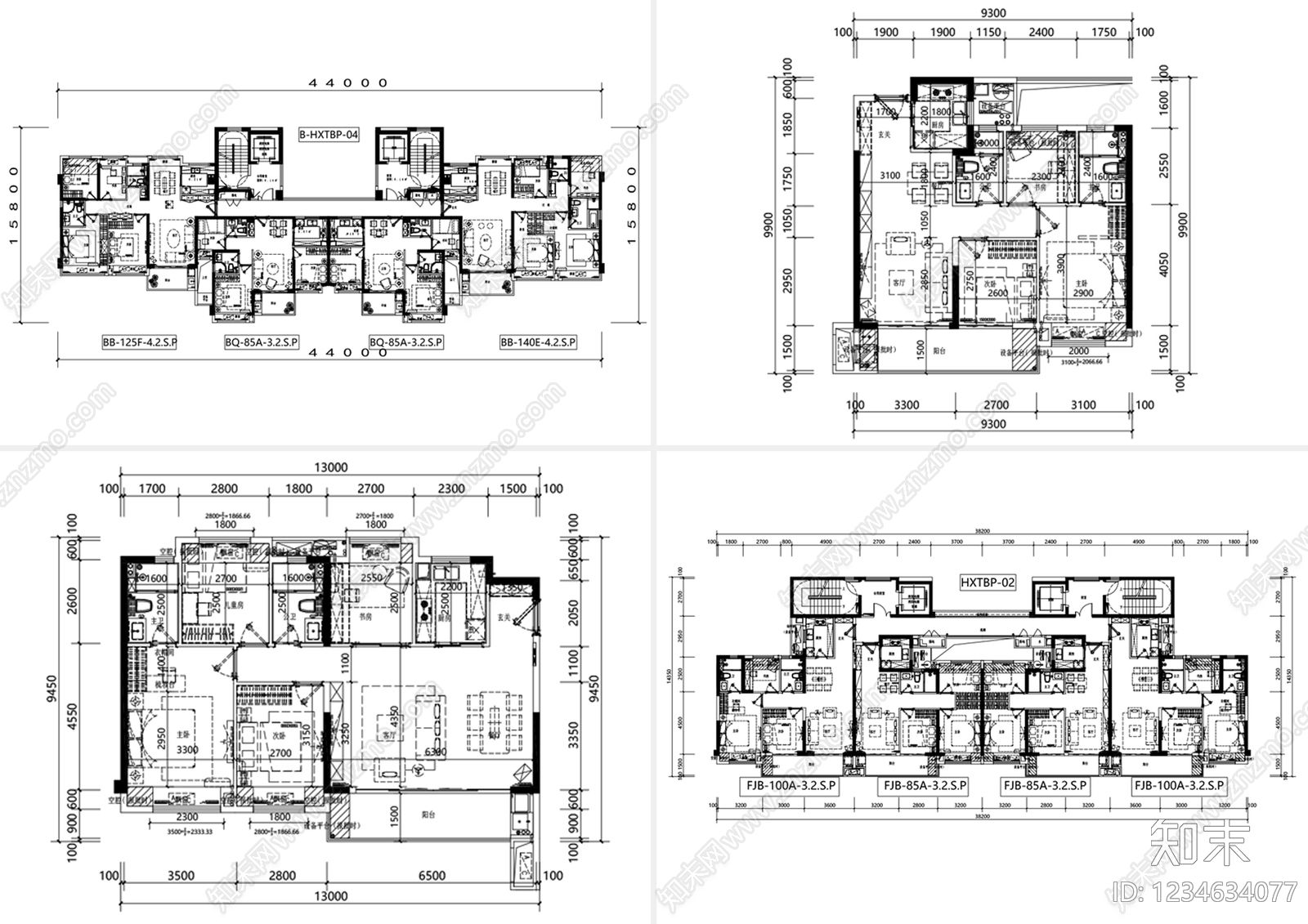 住宅楼建筑cad施工图下载【ID:1234634077】