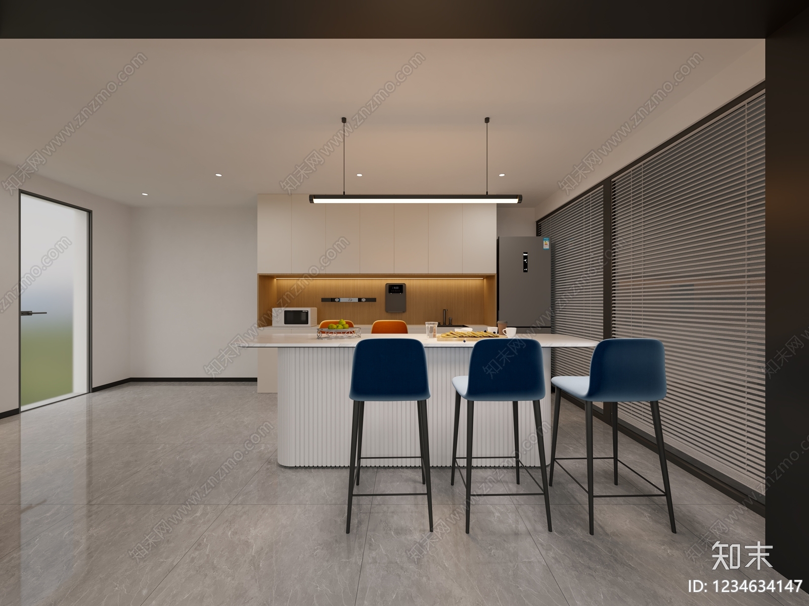 现代简约办公区3D模型下载【ID:1234634147】