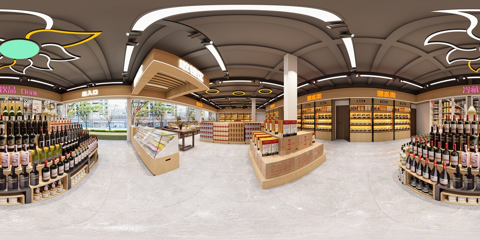 现代烟酒店SU模型下载【ID:1234634573】