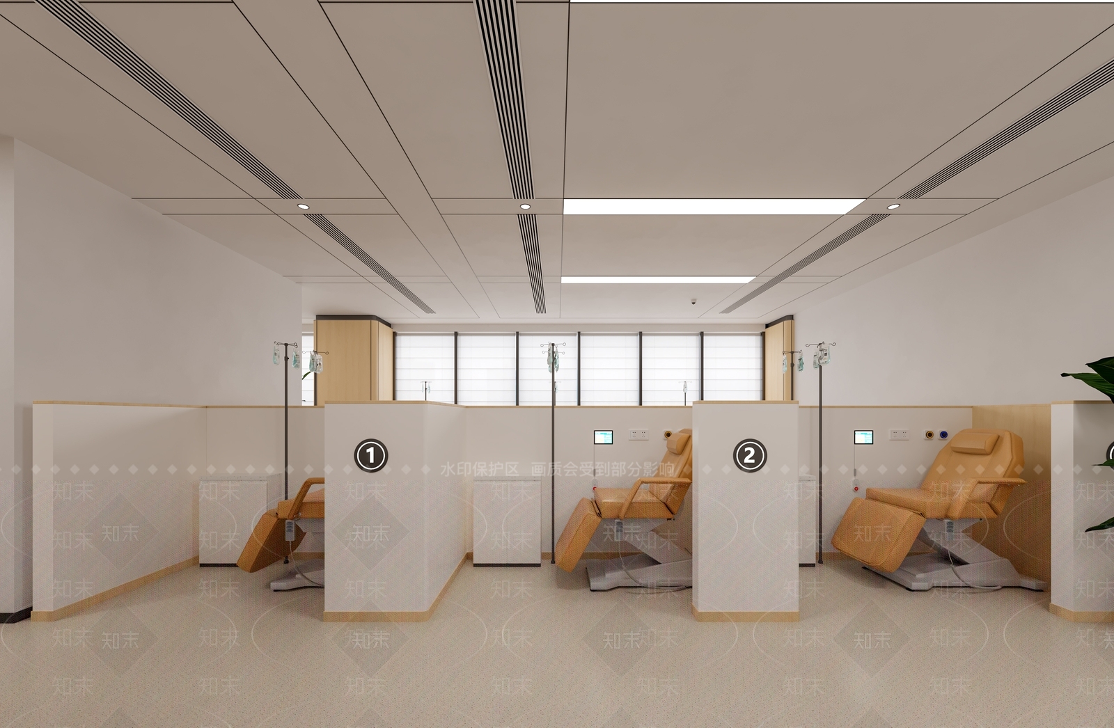 现代简约医院3D模型渲染效果图