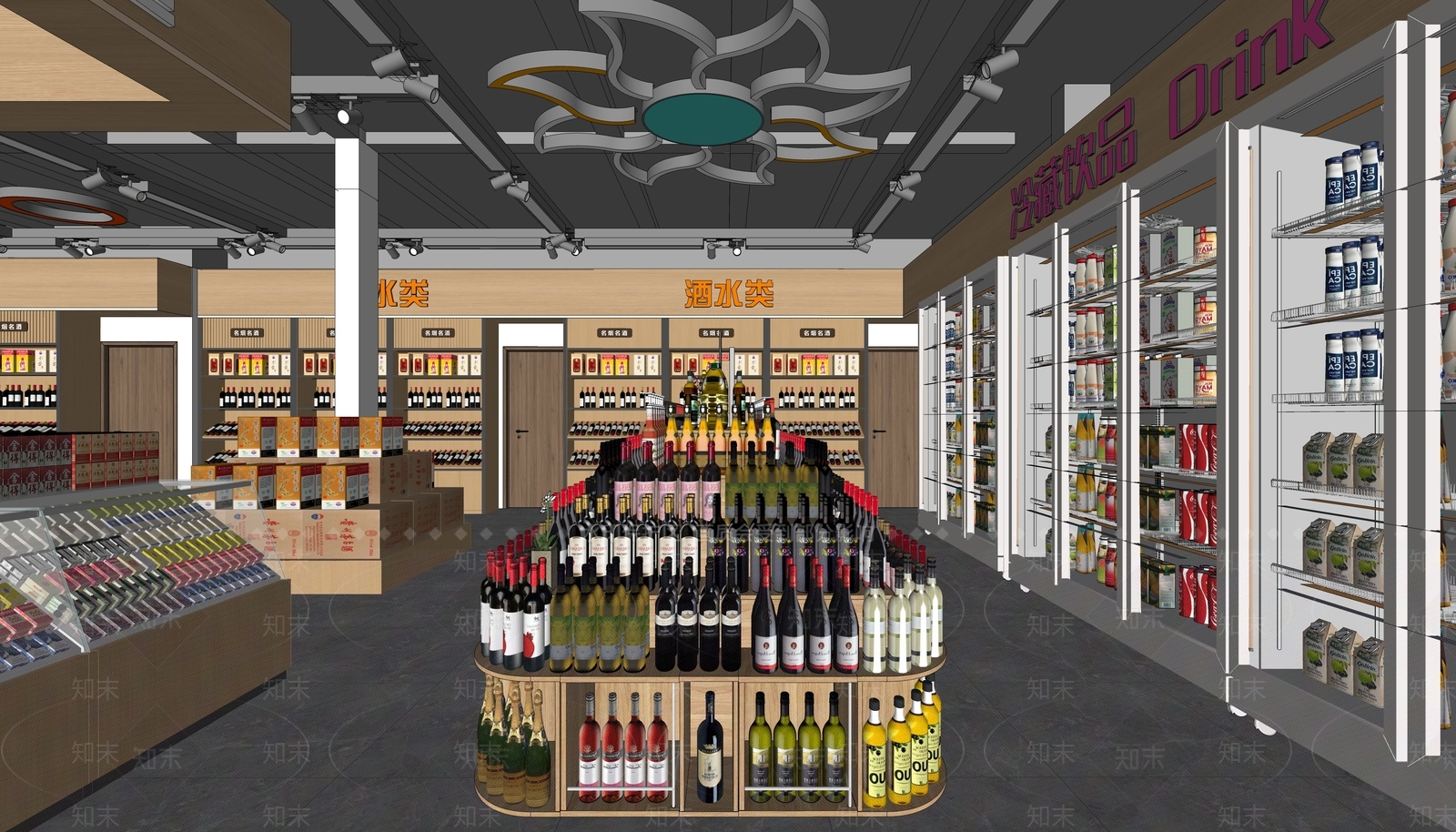 现代烟酒店SU模型下载【ID:1234634573】