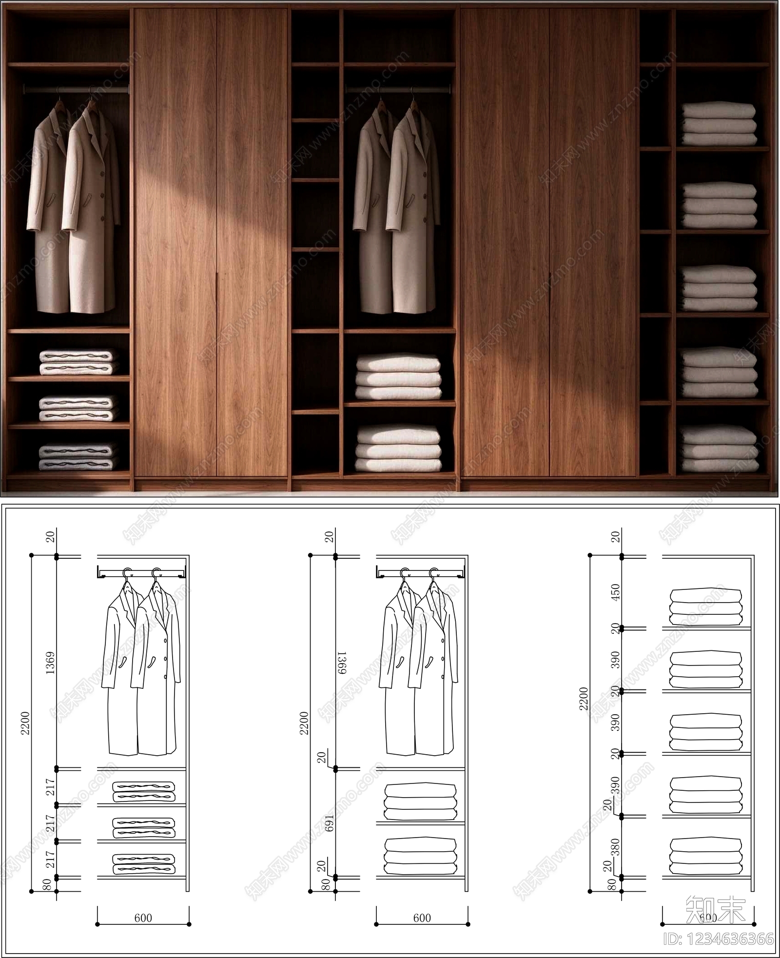 柜子cad施工图下载【ID:1234636366】