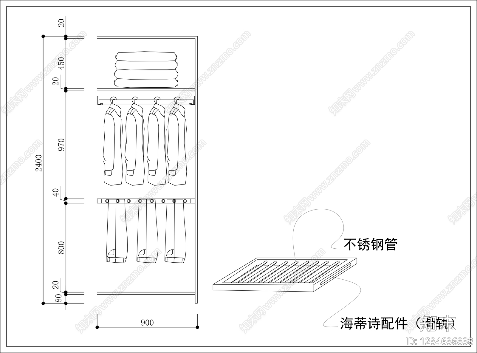 柜子cad施工图下载【ID:1234636838】