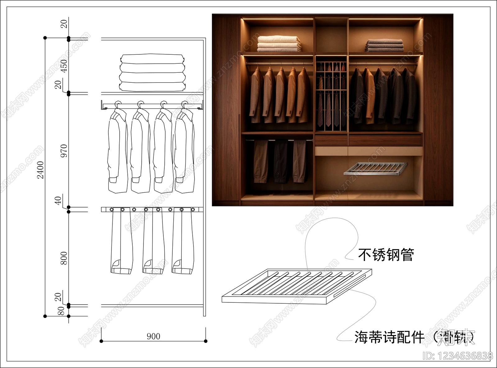 柜子cad施工图下载【ID:1234636838】