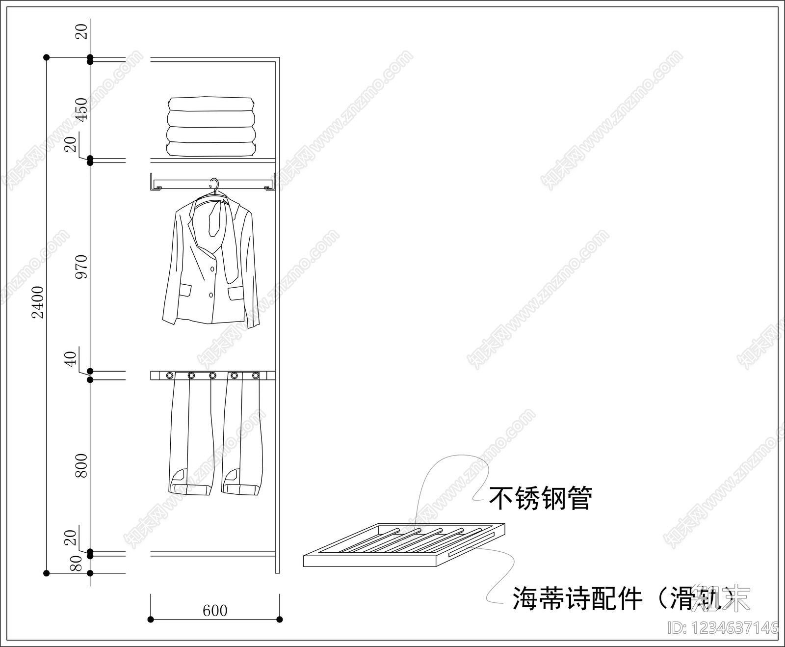 柜子cad施工图下载【ID:1234637146】