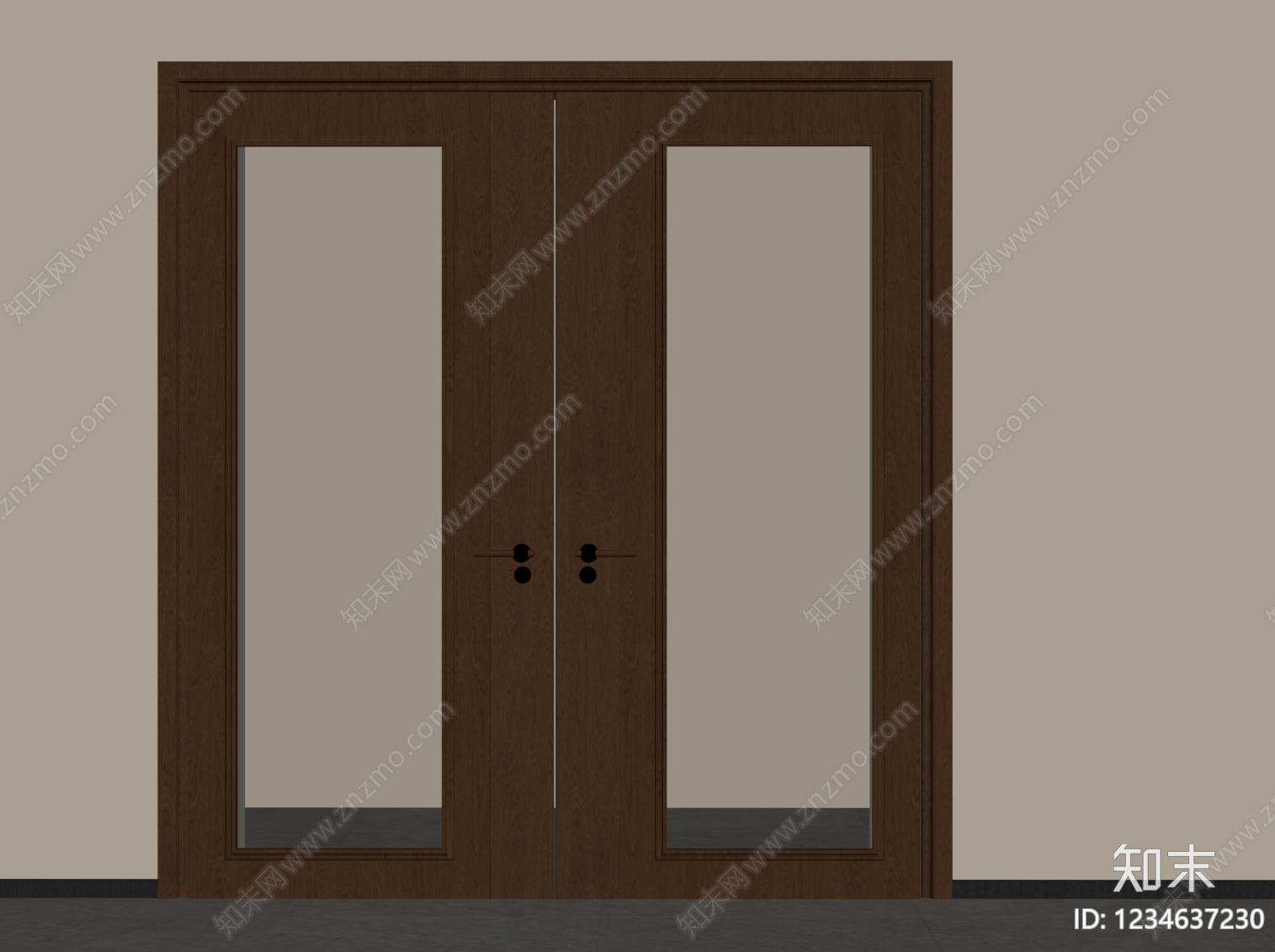 中古风双开门3D模型下载【ID:1234637230】