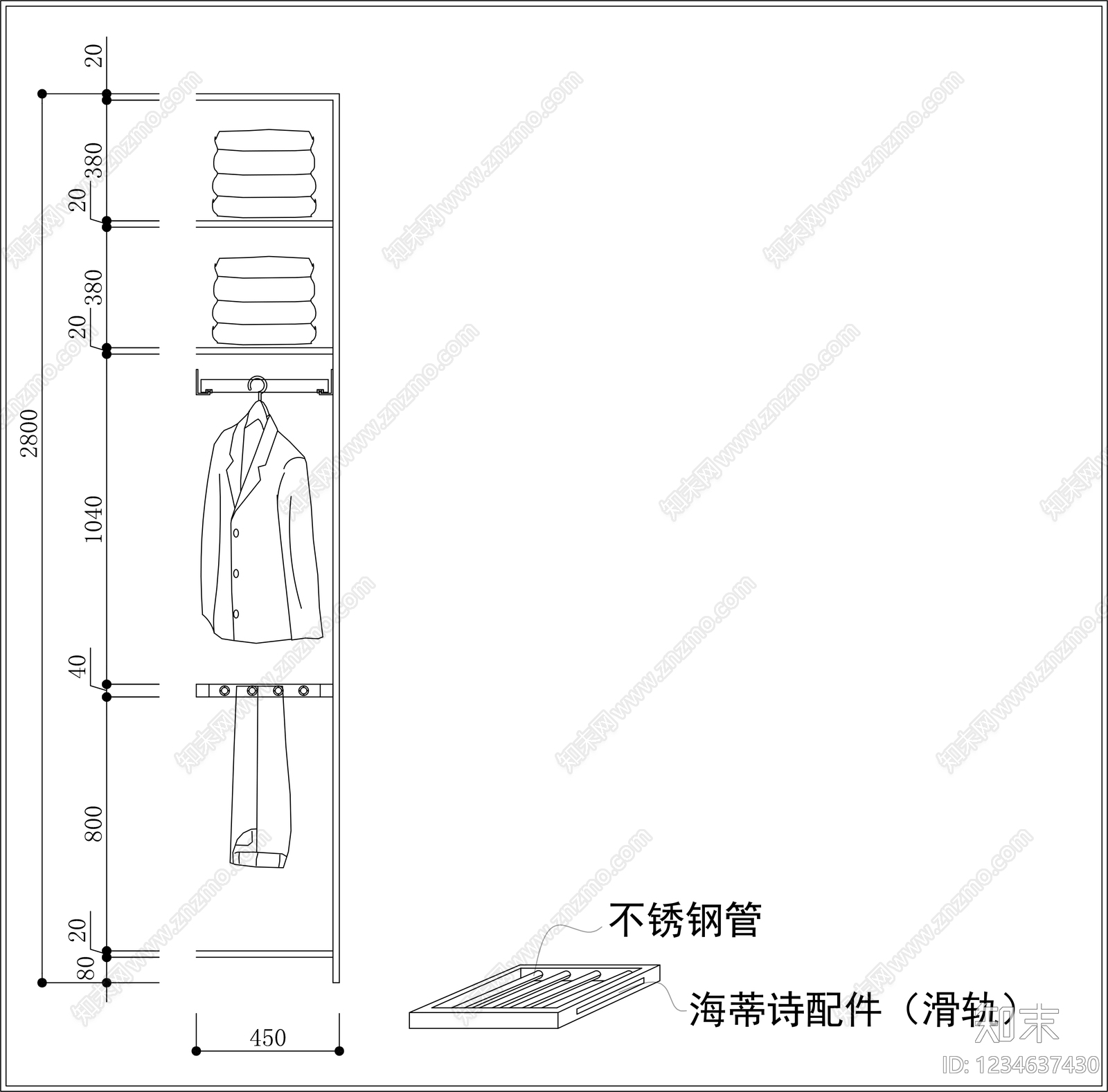 柜子cad施工图下载【ID:1234637430】