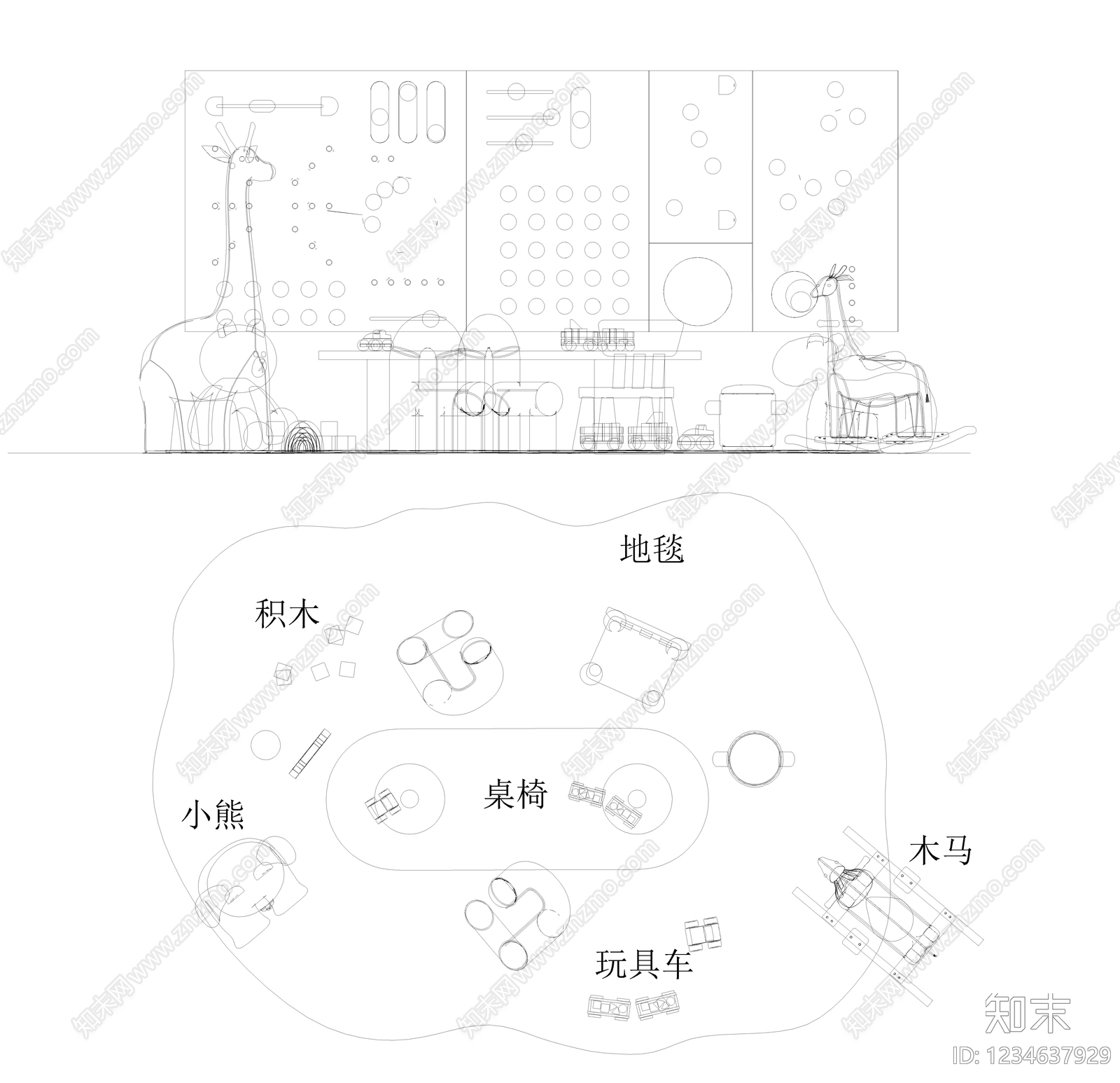 儿童房CAD图纸