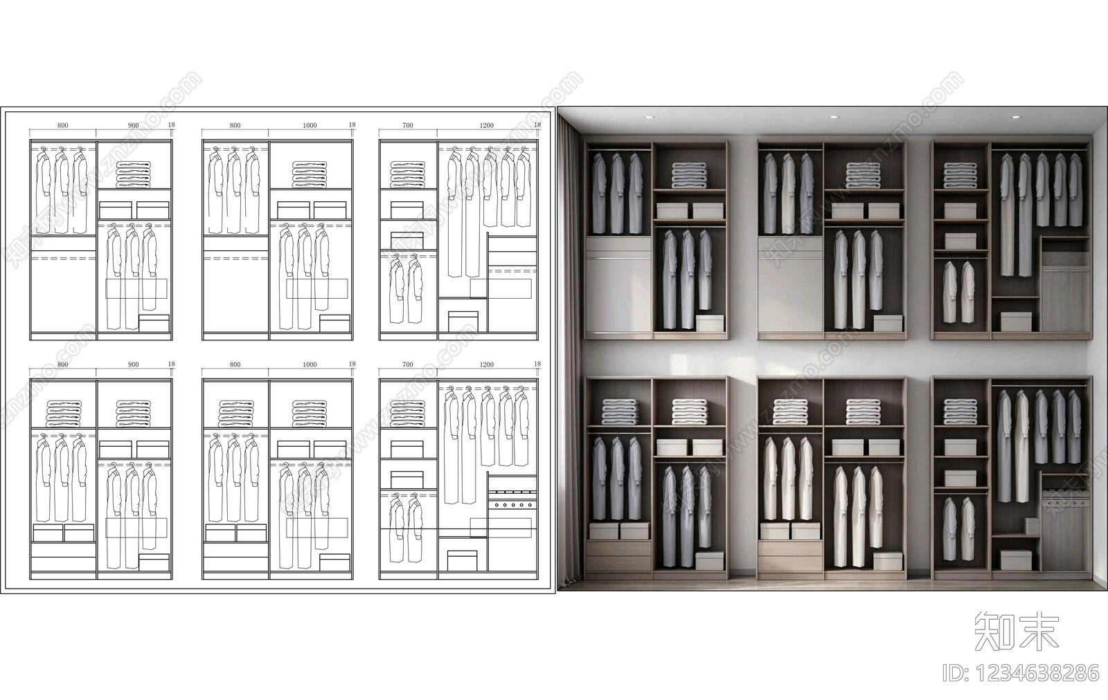 柜子cad施工图下载【ID:1234638286】