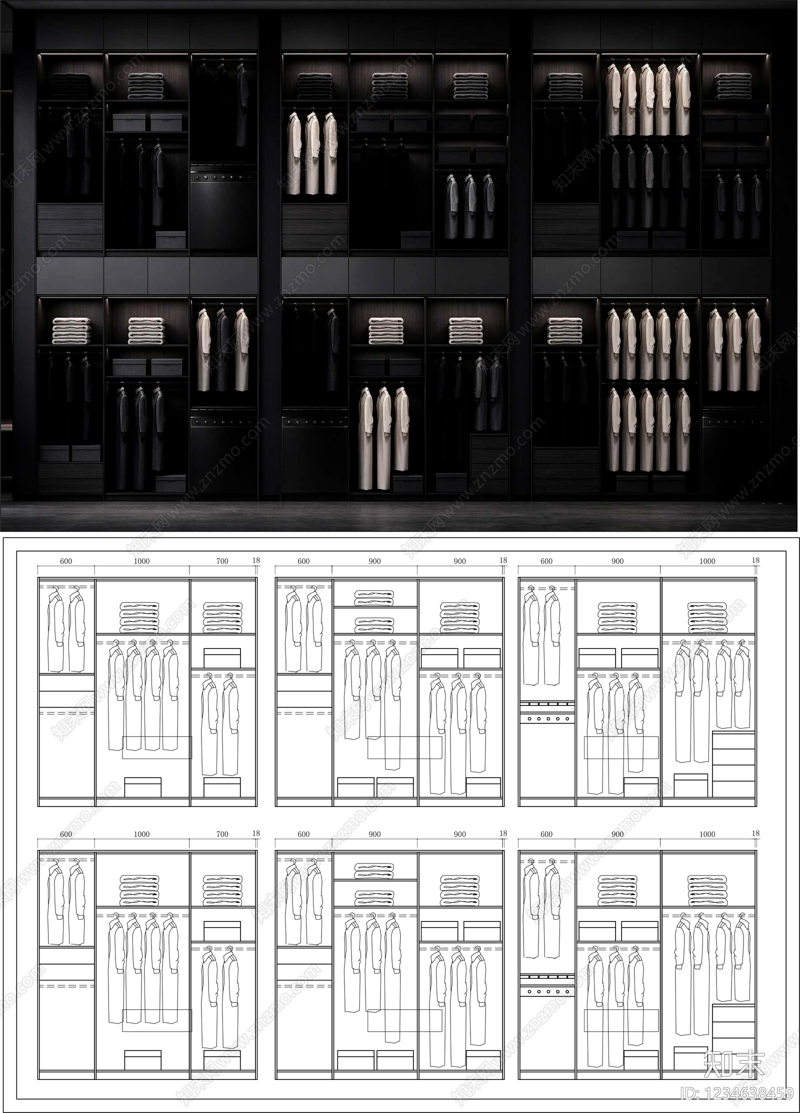 柜子cad施工图下载【ID:1234638459】