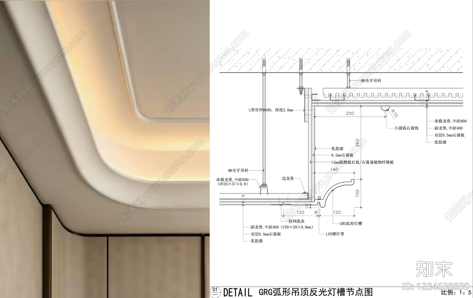 GRG吊顶节点CAD图纸