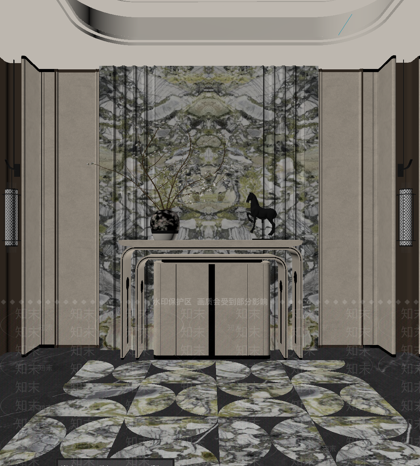 轻奢玄关SU模型下载【ID:1234639679】