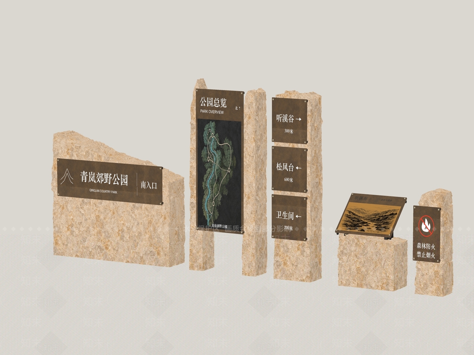 新中式景观景观导视3D模型下载【ID:1234642461】