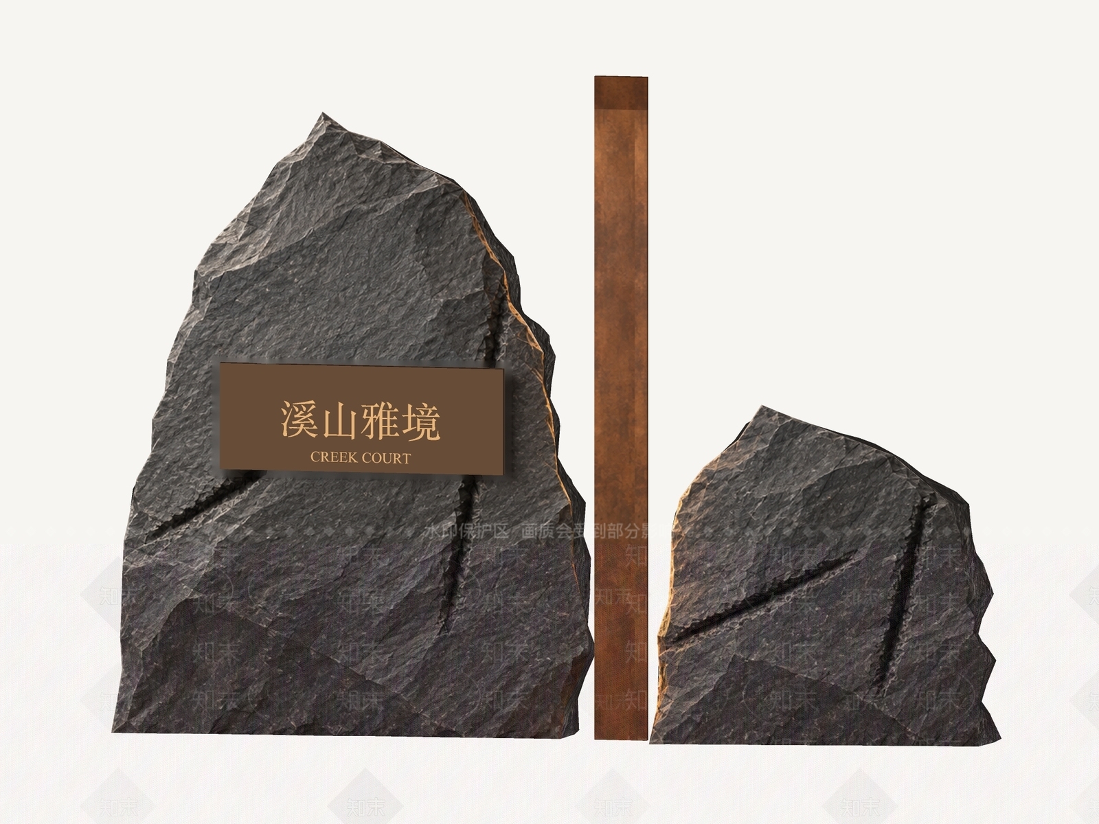 新中式景墙3D模型下载【ID:1234642856】