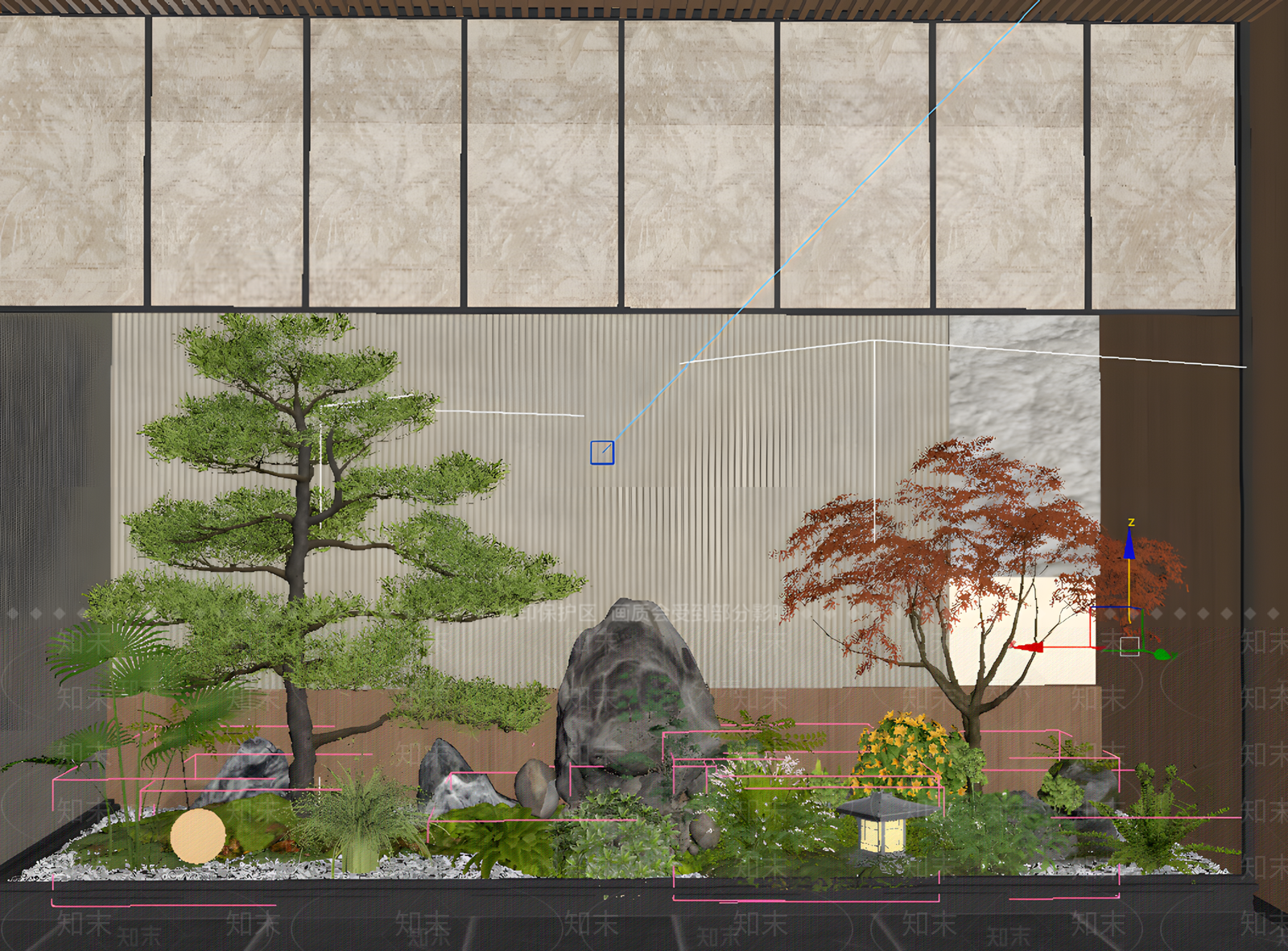 日式花境3D模型下载【ID:1234643152】